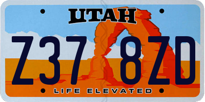 UT license plate Z378ZD