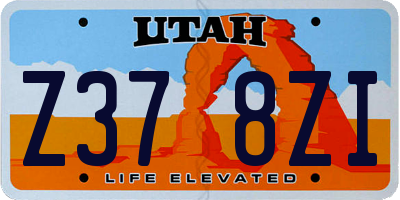 UT license plate Z378ZI