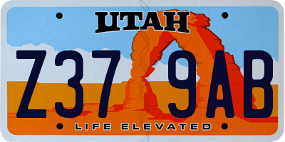 UT license plate Z379AB