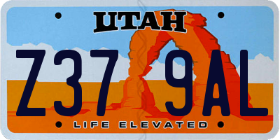UT license plate Z379AL