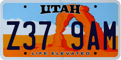 UT license plate Z379AM