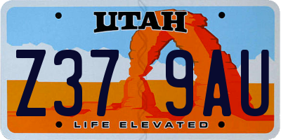 UT license plate Z379AU