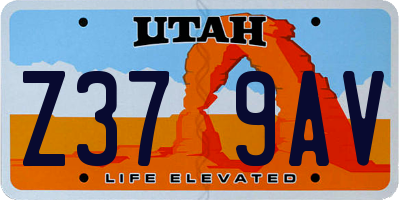 UT license plate Z379AV