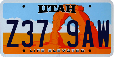UT license plate Z379AW