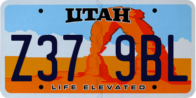 UT license plate Z379BL