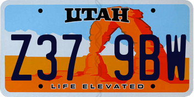 UT license plate Z379BW