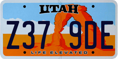UT license plate Z379DE