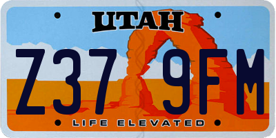 UT license plate Z379FM
