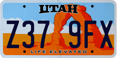 UT license plate Z379FX