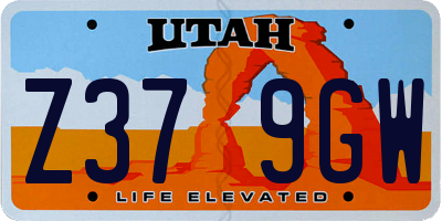 UT license plate Z379GW
