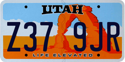 UT license plate Z379JR