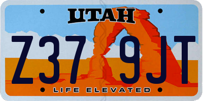 UT license plate Z379JT