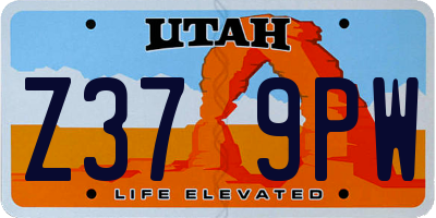 UT license plate Z379PW