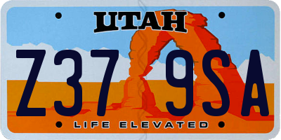 UT license plate Z379SA