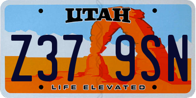 UT license plate Z379SN