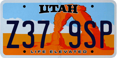 UT license plate Z379SP