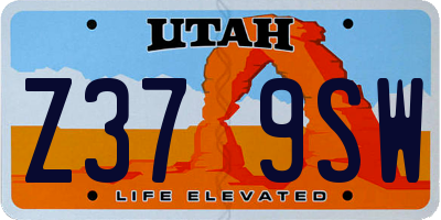 UT license plate Z379SW