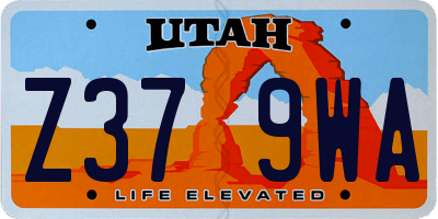UT license plate Z379WA