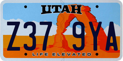UT license plate Z379YA