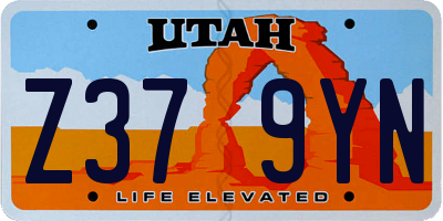 UT license plate Z379YN