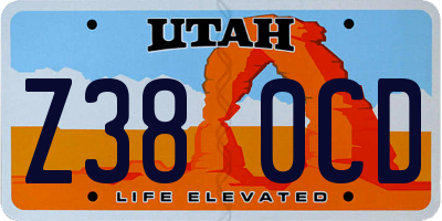 UT license plate Z380CD