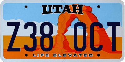 UT license plate Z380CT