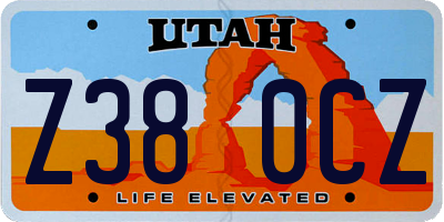 UT license plate Z380CZ