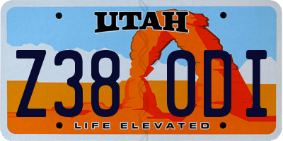 UT license plate Z380DI