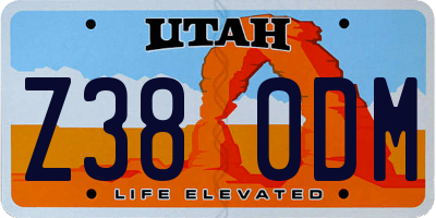 UT license plate Z380DM