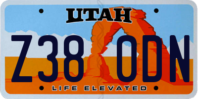 UT license plate Z380DN
