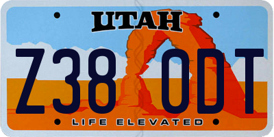 UT license plate Z380DT
