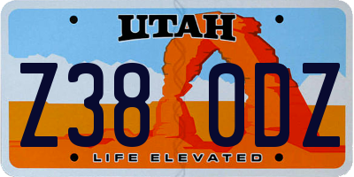 UT license plate Z380DZ