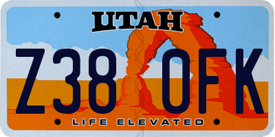 UT license plate Z380FK