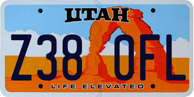 UT license plate Z380FL