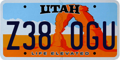 UT license plate Z380GU