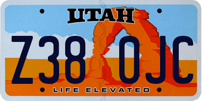 UT license plate Z380JC