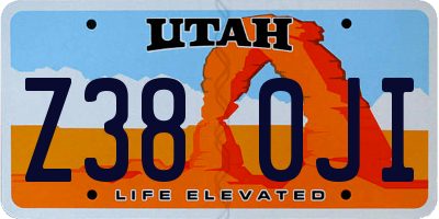 UT license plate Z380JI