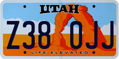 UT license plate Z380JJ