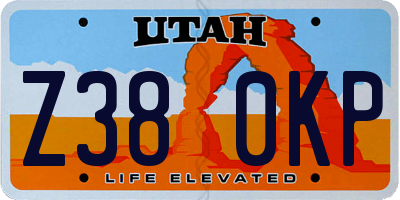 UT license plate Z380KP