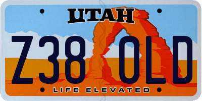 UT license plate Z380LD