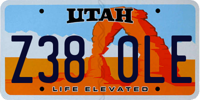 UT license plate Z380LE