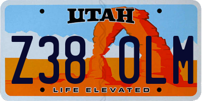 UT license plate Z380LM