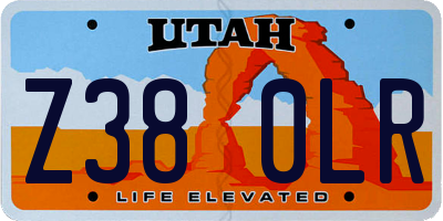 UT license plate Z380LR