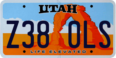 UT license plate Z380LS