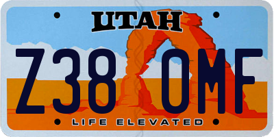 UT license plate Z380MF