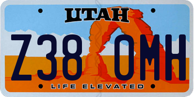 UT license plate Z380MH