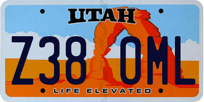 UT license plate Z380ML