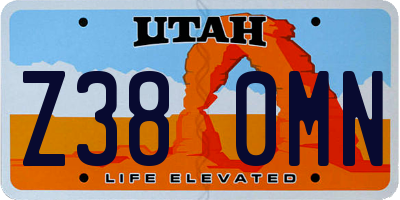 UT license plate Z380MN