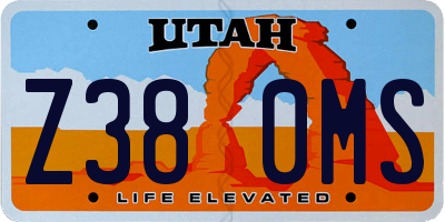 UT license plate Z380MS