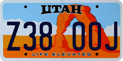 UT license plate Z380OJ